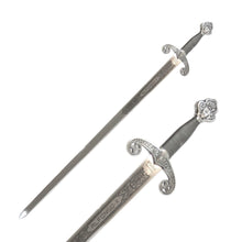 Cargar imagen en el visor de la galería, ARTESANÍA ALCÁZAR - tienda online de espadas, espadas toledanas, espadas de acero, espadas de coleccionista, made in toledo, made in spain, swords, steel swords, historic swords, espadas históricas, compara espadas, comprar espadas, colección de espadas, ESPADA DE ALFONSO X EL SABIO, espadas para bodas y comuniones, espadas para cortar tartas
